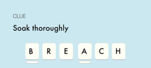 Joggle word game, easy (fun level) clue