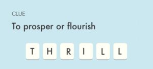 Joggle word game - Medium difficulty clue