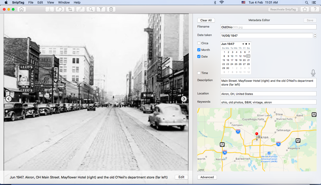 How to change scanned photos’ date and location