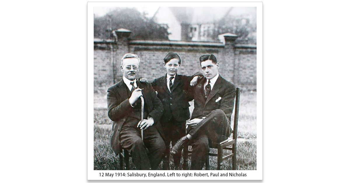 Old scanned photo with caption