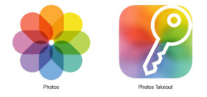 icons of Apple Photos and Photos Takeout apps